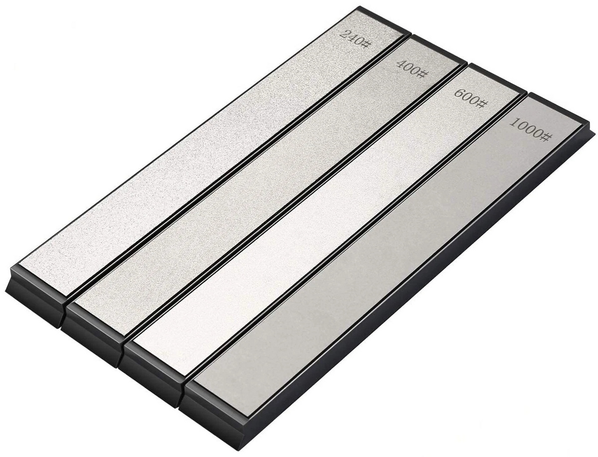 4-Piece Diamond Knife Sharpener Set – 240/400/600/1000 Grit Whetstones