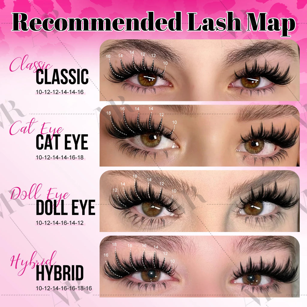 232PCS Cluster Lashes Kit – D Curl 10–18mm Volume Eyelash Extensions