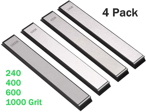 4-Piece Diamond Knife Sharpener Set – 240/400/600/1000 Grit Whetstones