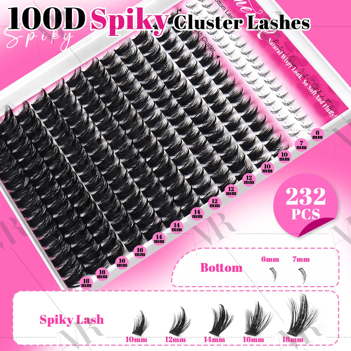 232PCS Cluster Lashes Kit – D Curl 10–18mm Volume Eyelash Extensions