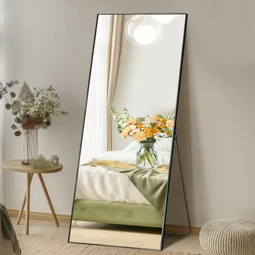Home Use Touch Switch Aluminum Frame Modern Design Explosion-proof Floor Standing Full Length LED Display Screen Arched Mirror