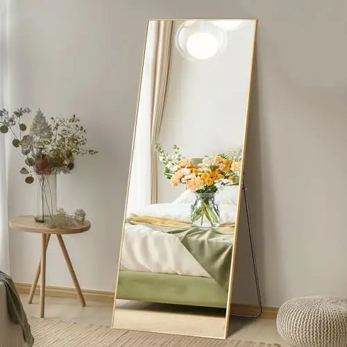 Home Use Touch Switch Aluminum Frame Modern Design Explosion-proof Floor Standing Full Length LED Display Screen Arched Mirror