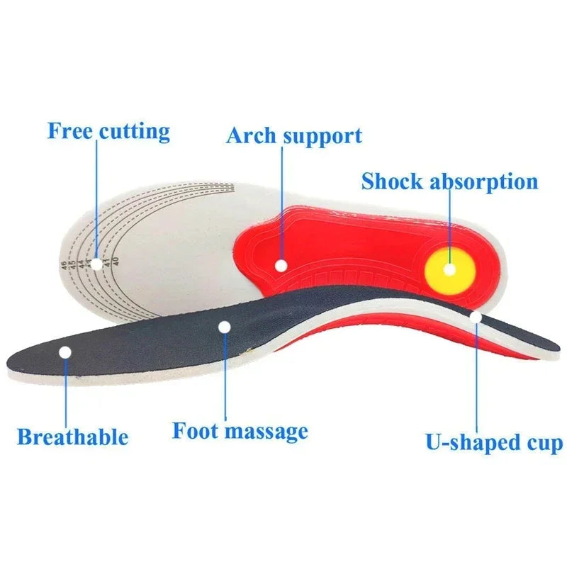EVA Orthopedic Insoles for Men & Women – Arch Support Shoe Inserts for Flat Feet & Plantar Fasciiti